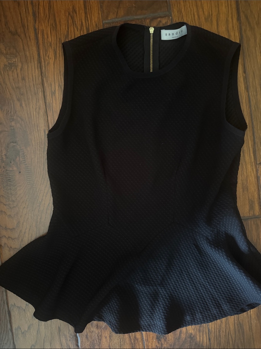 Sandro Paris black polyester top size 1 (small)